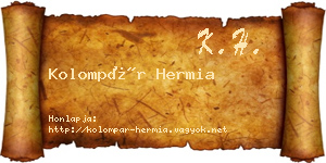 Kolompár Hermia névjegykártya